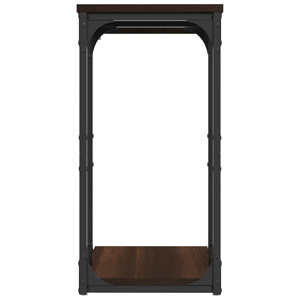 Bijzettafel 40x30x60 cm bewerkt hout bruin eikenkleur is nu te koop bij PeponiXL, paradijselijk wonen!