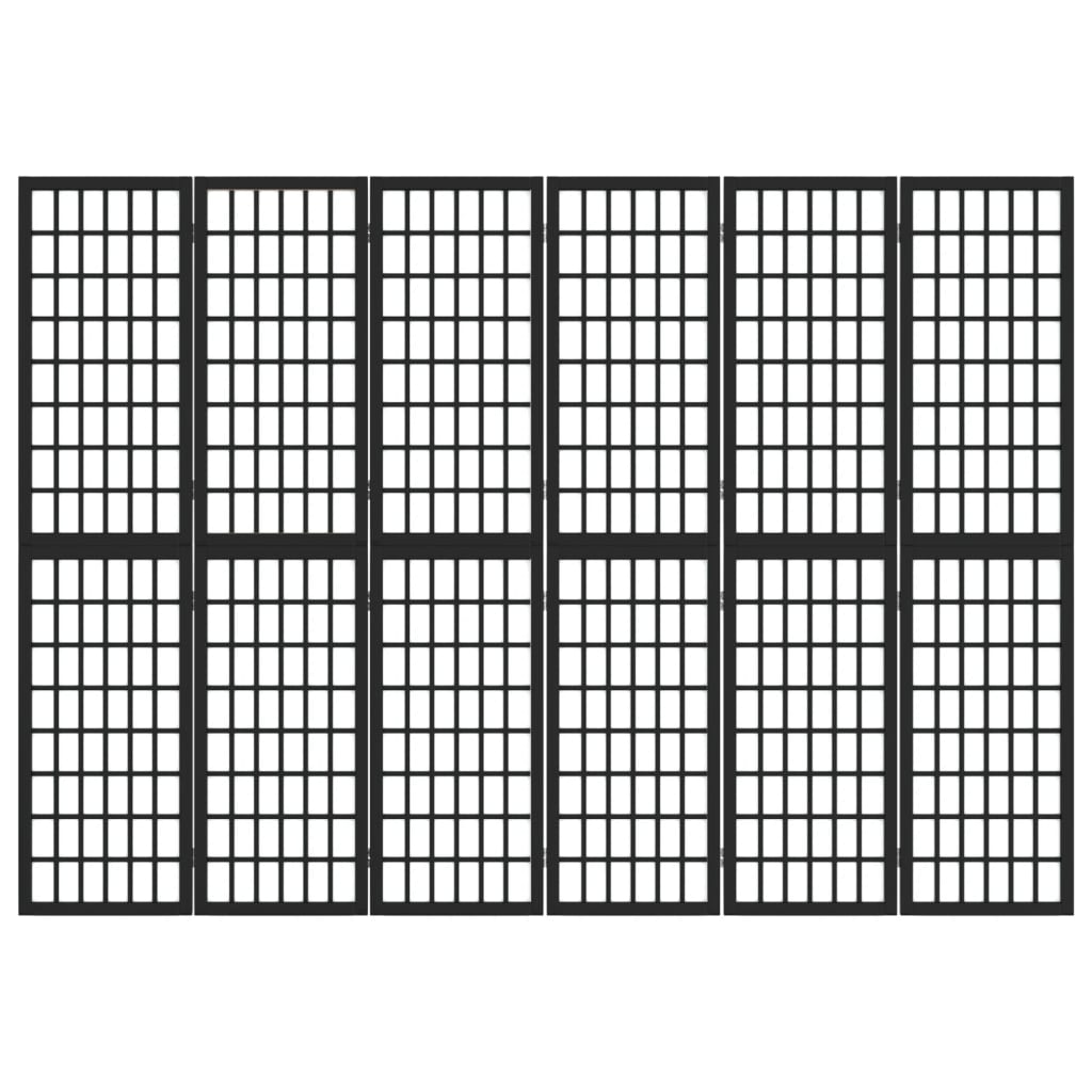 Kamerscherm inklapbaar 6 panelen Japanse stijl 240x170 cm zwart is nu te koop bij PeponiXL, paradijselijk wonen!