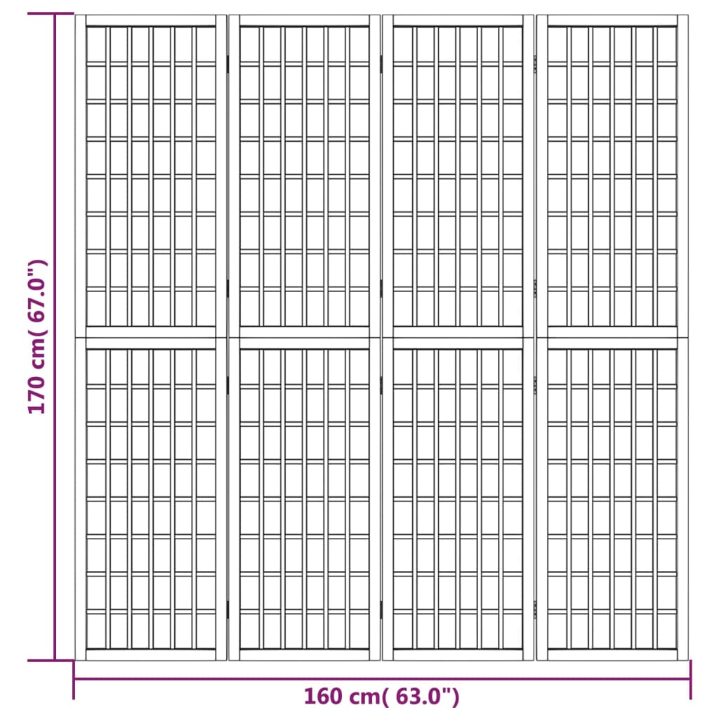 Kamerscherm inklapbaar 4 panelen Japanse stijl 160x170 cm is nu te koop bij PeponiXL, paradijselijk wonen!