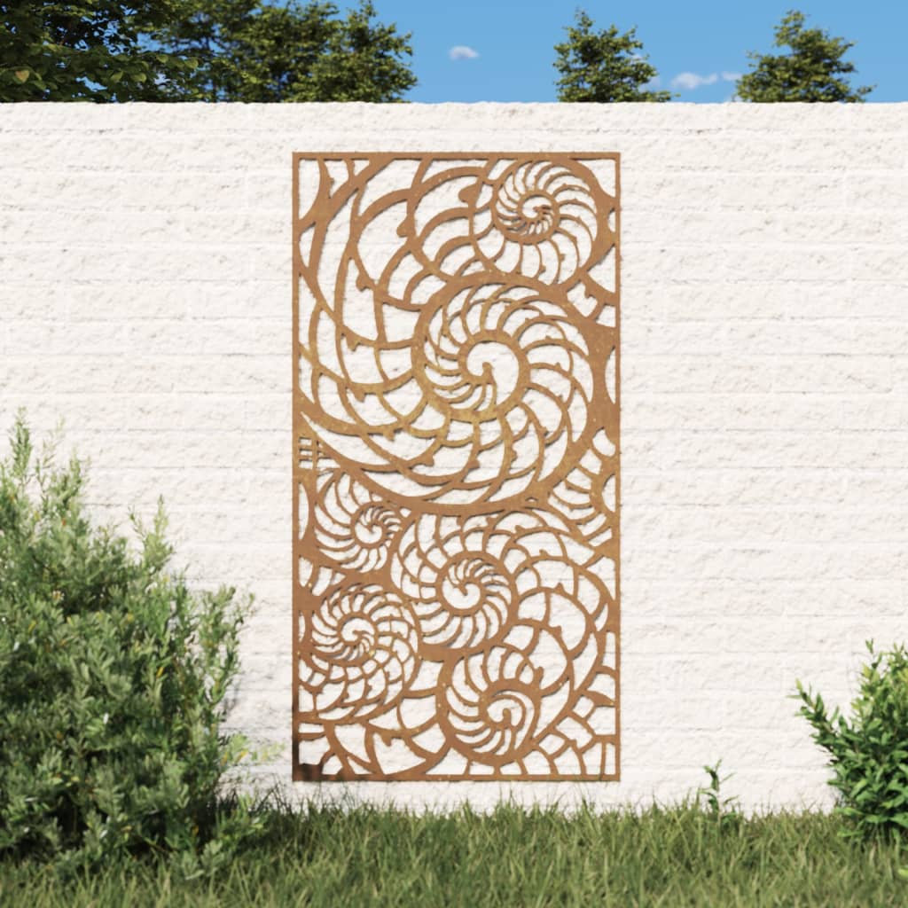 Wanddecoratie tuin schelpenontwerp 105x55 cm cortenstaal is nu te koop bij PeponiXL, paradijselijk wonen!