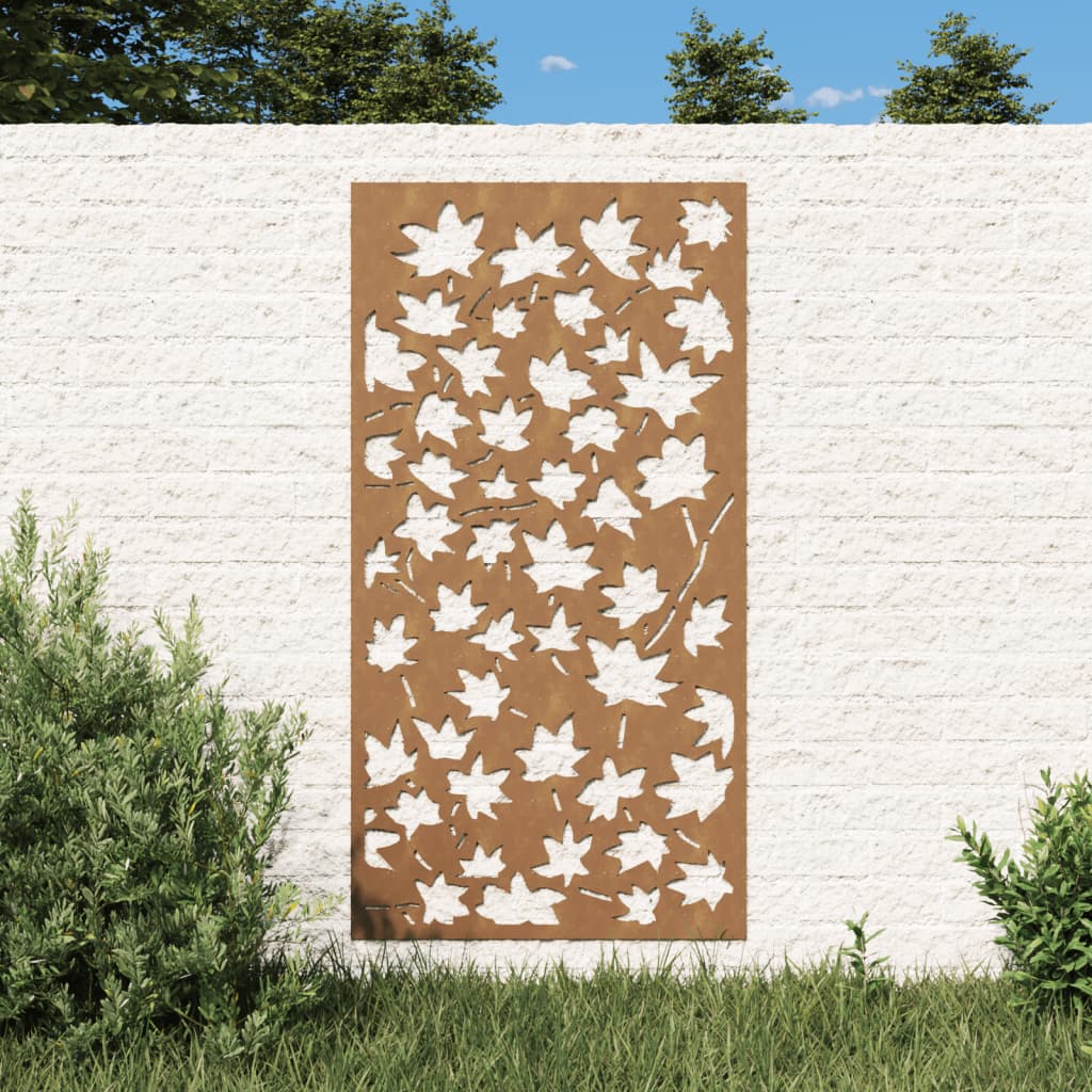 Wanddecoratie tuin esdoornbladontwerp 105x55 cm cortenstaal is nu te koop bij PeponiXL, paradijselijk wonen!