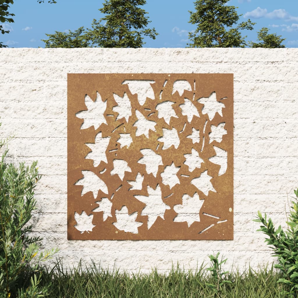 Wanddecoratie tuin esdoornbladontwerp 55x55 cm cortenstaal is nu te koop bij PeponiXL, paradijselijk wonen!