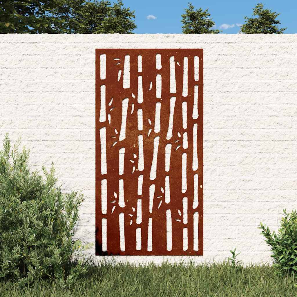 Wanddecoratie tuin bamboe-ontwerp 105x55 cm cortenstaal is nu te koop bij PeponiXL, paradijselijk wonen!
