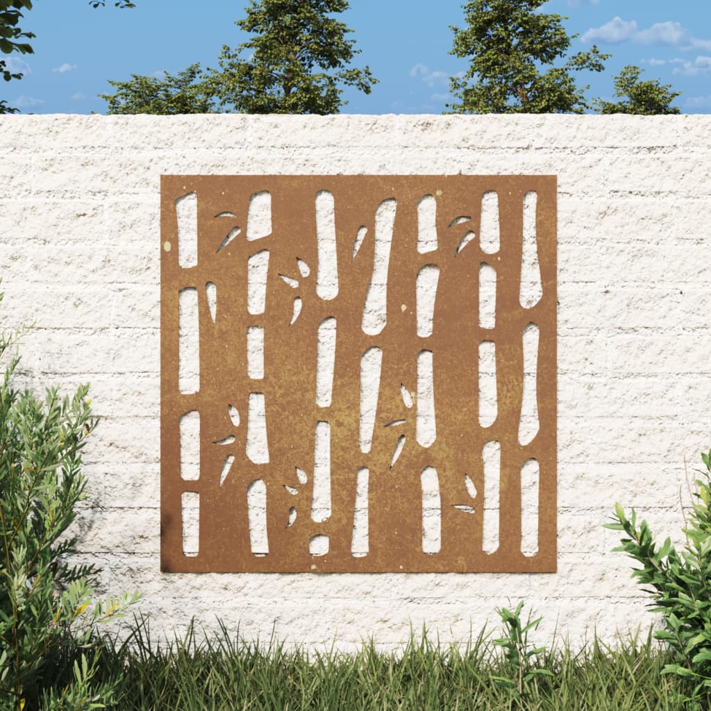Wanddecoratie tuin bamboe-ontwerp 55x55 cm cortenstaal is nu te koop bij PeponiXL, paradijselijk wonen!