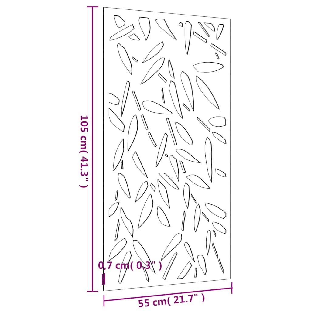 Wanddecoratie tuin bamboebladontwerp 105x55 cm cortenstaal is nu te koop bij PeponiXL, paradijselijk wonen!