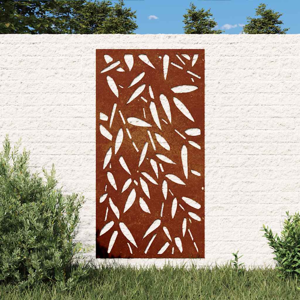 Wanddecoratie tuin bamboebladontwerp 105x55 cm cortenstaal is nu te koop bij PeponiXL, paradijselijk wonen!