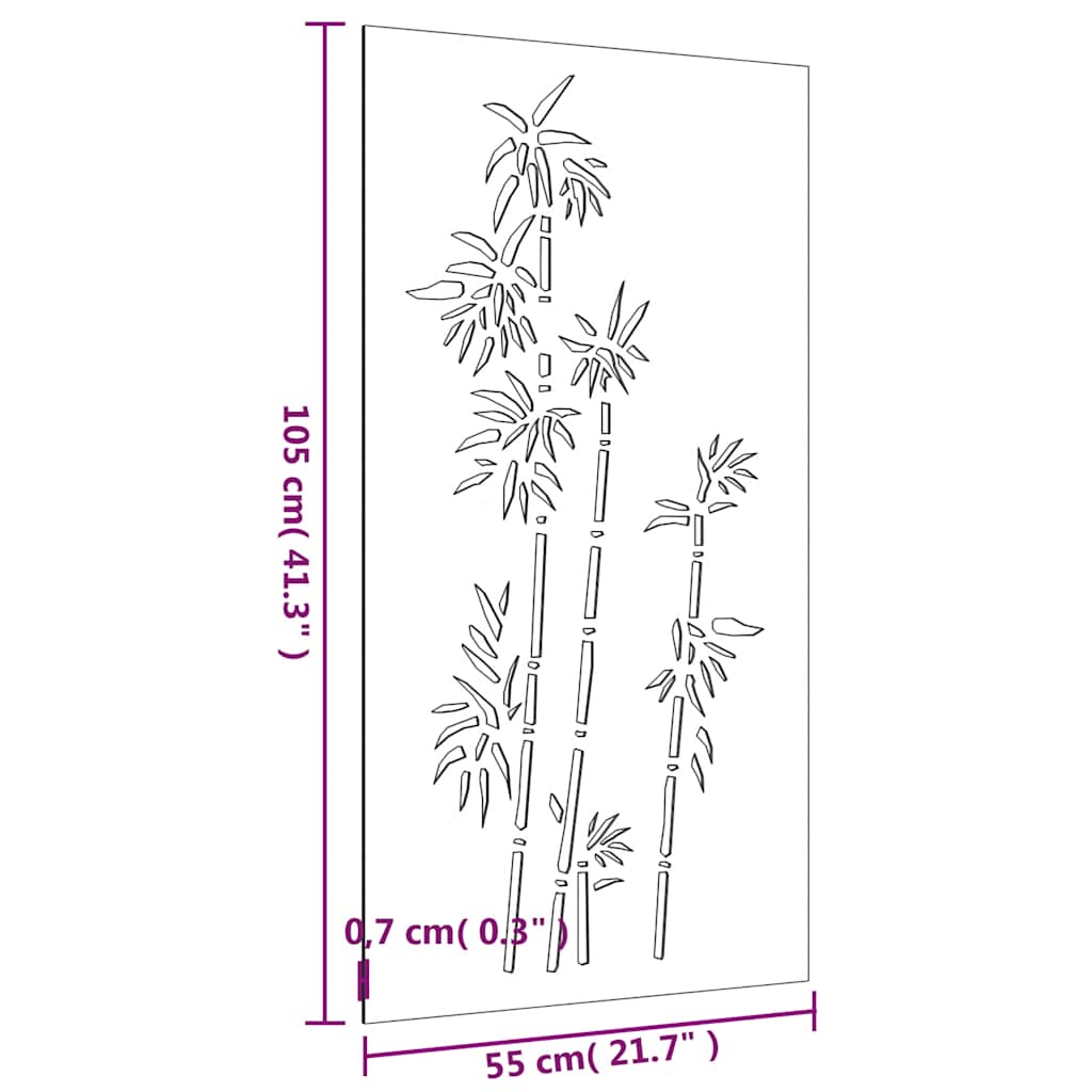 Wanddecoratie tuin bamboe-ontwerp 105x55 cm cortenstaal is nu te koop bij PeponiXL, paradijselijk wonen!