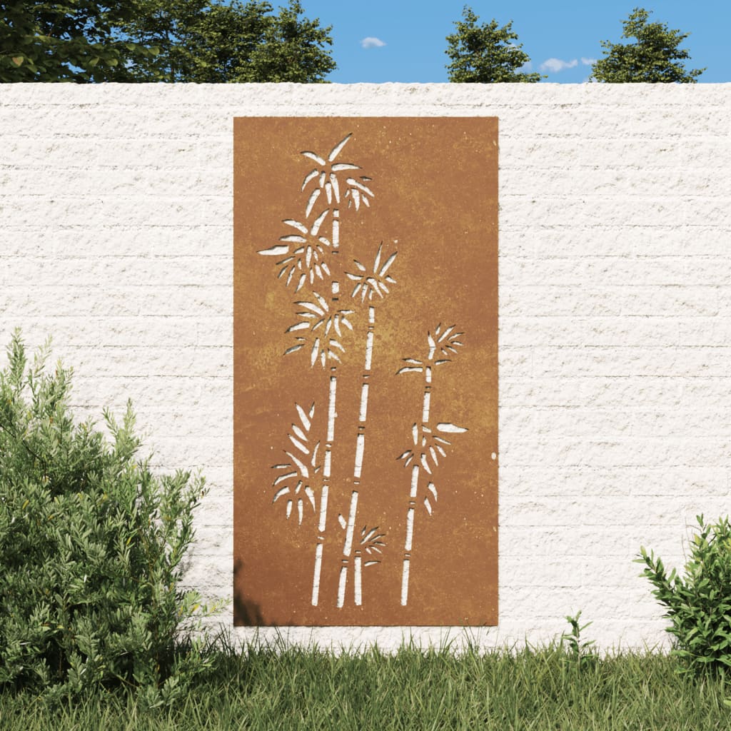 Wanddecoratie tuin bamboe-ontwerp 105x55 cm cortenstaal is nu te koop bij PeponiXL, paradijselijk wonen!