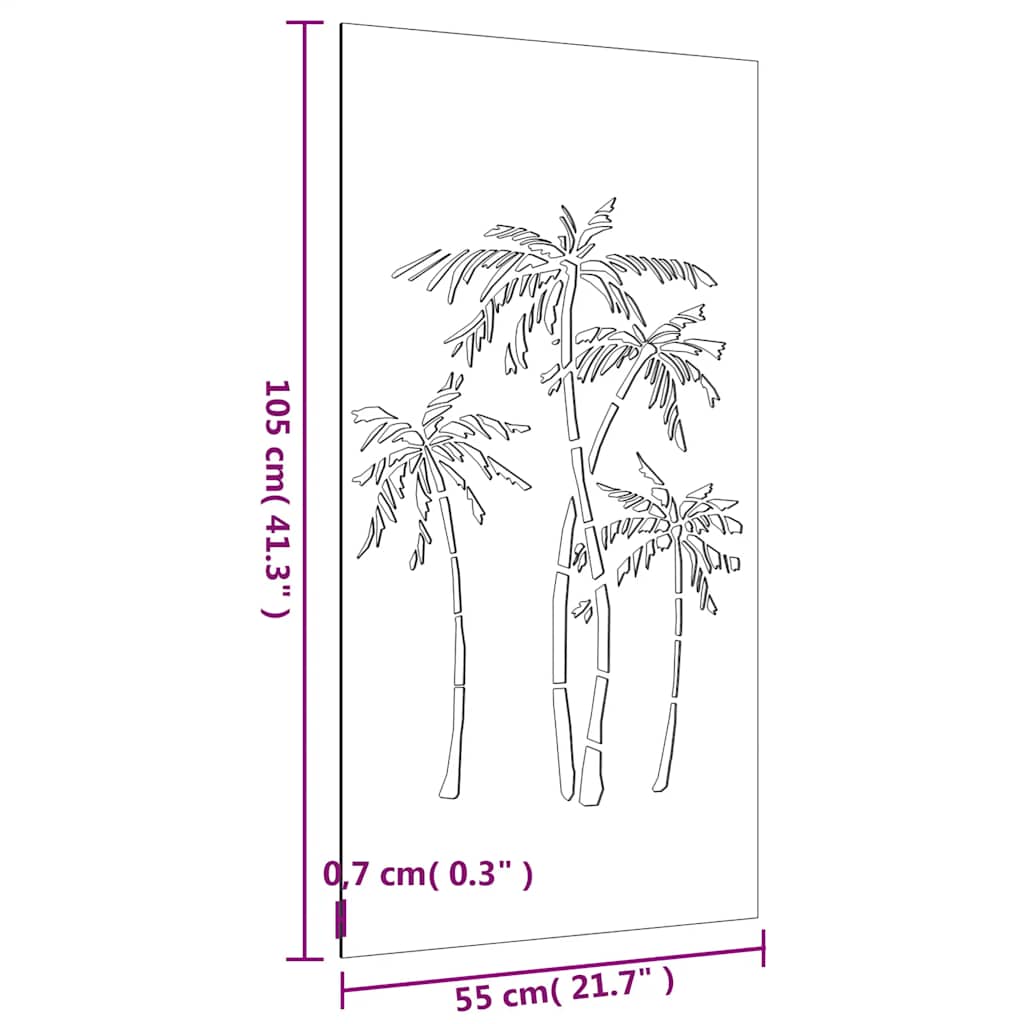 Wanddecoratie tuin palmboomontwerp 105x55 cm cortenstaal is nu te koop bij PeponiXL, paradijselijk wonen!