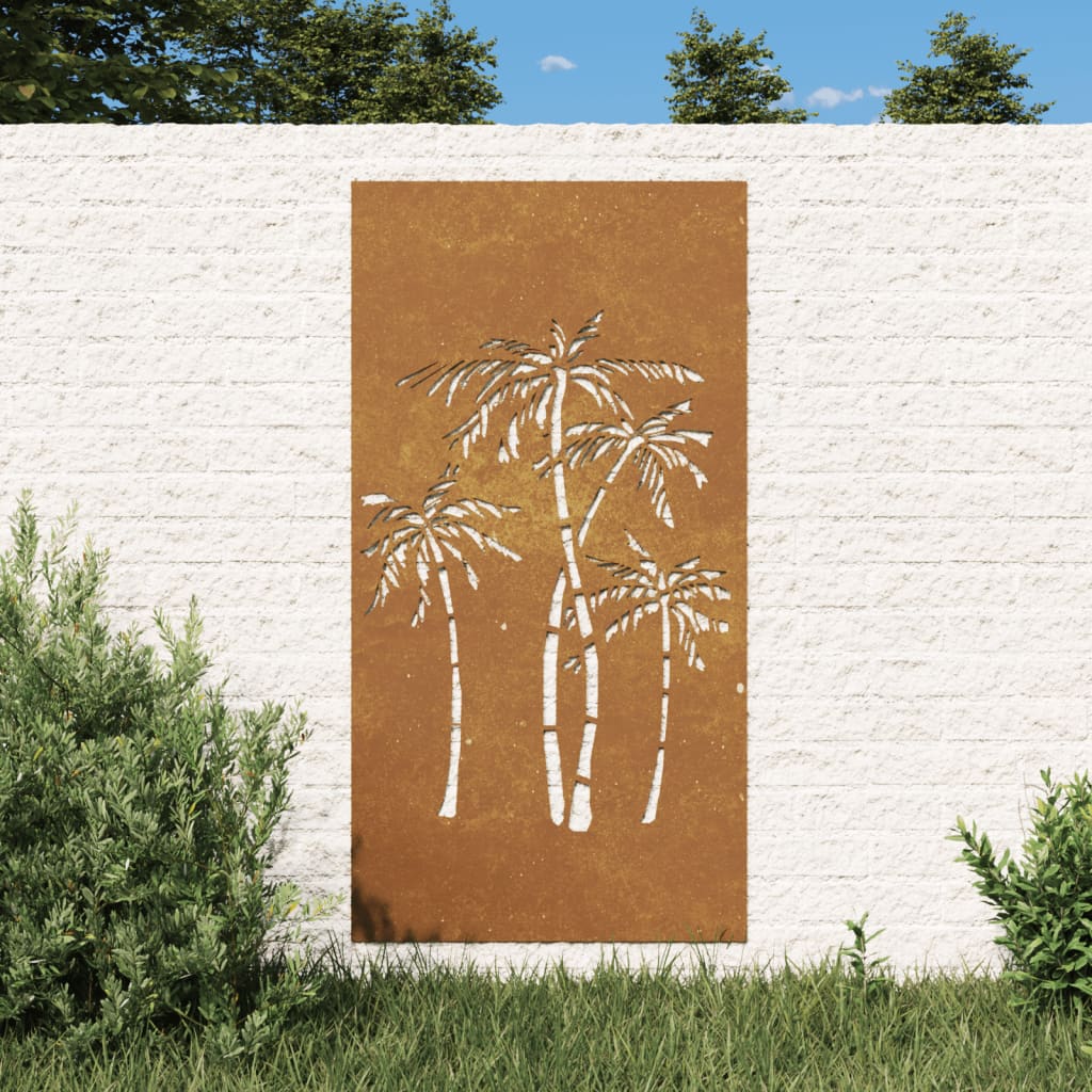 Wanddecoratie tuin palmboomontwerp 105x55 cm cortenstaal is nu te koop bij PeponiXL, paradijselijk wonen!