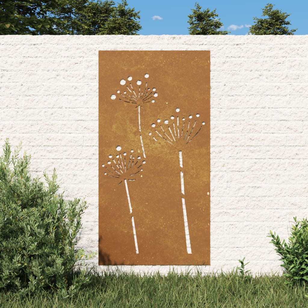Wanddecoratie tuin bloemenontwerp 105x55 cm cortenstaal is nu te koop bij PeponiXL, paradijselijk wonen!