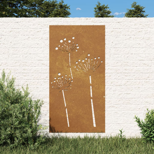 Wanddecoratie tuin bloemenontwerp 105x55 cm cortenstaal is nu te koop bij PeponiXL, paradijselijk wonen!