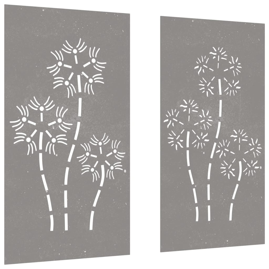 Wanddecoratie tuin 2 st bloemenontwerp 105x55 cm cortenstaal is nu te koop bij PeponiXL, paradijselijk wonen!