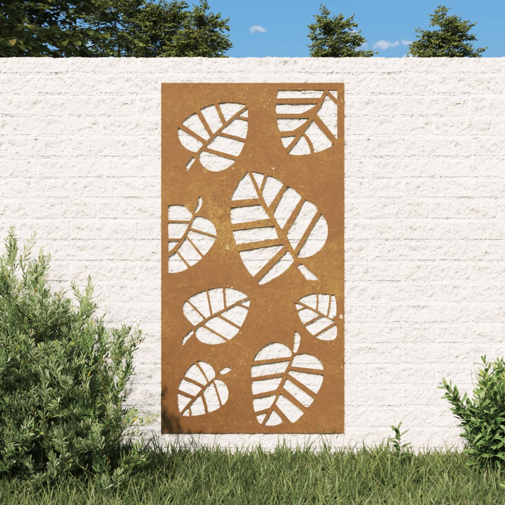 Wanddecoratie tuin bladontwerp 105x55 cm cortenstaal is nu te koop bij PeponiXL, paradijselijk wonen!
