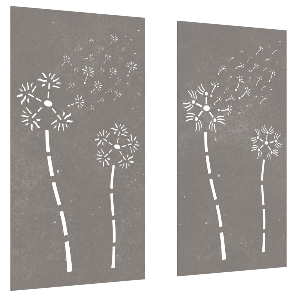 Wanddecoratie tuin 2 st bloemenontwerp 105x55 cm cortenstaal is nu te koop bij PeponiXL, paradijselijk wonen!