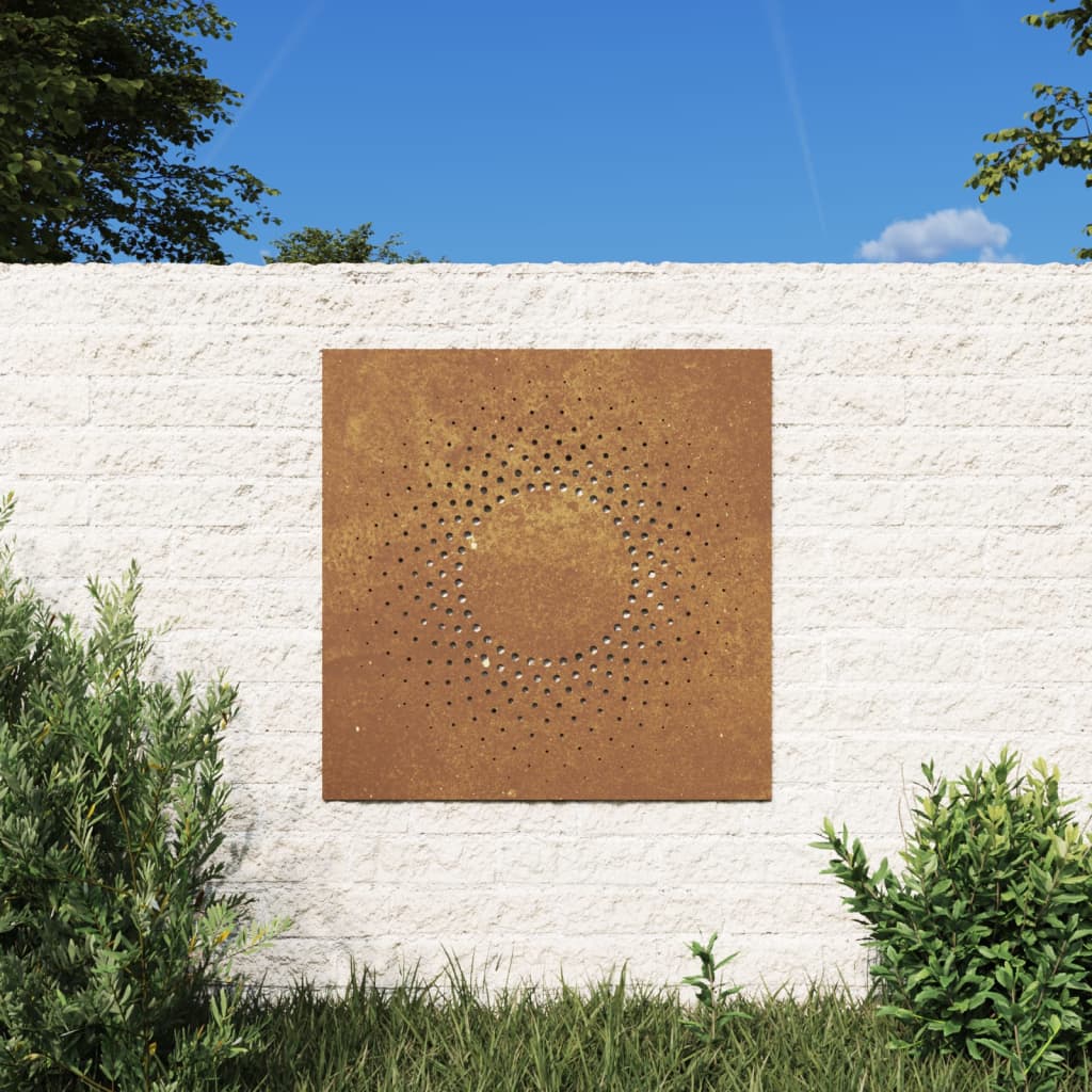 Wanddecoratie tuin zonontwerp 55x55 cm cortenstaal is nu te koop bij PeponiXL, paradijselijk wonen!