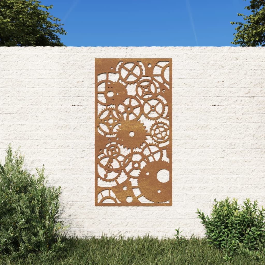 Wanddecoratie tuin tandwielontwerp 105x55 cm cortenstaal is nu te koop bij PeponiXL, paradijselijk wonen!