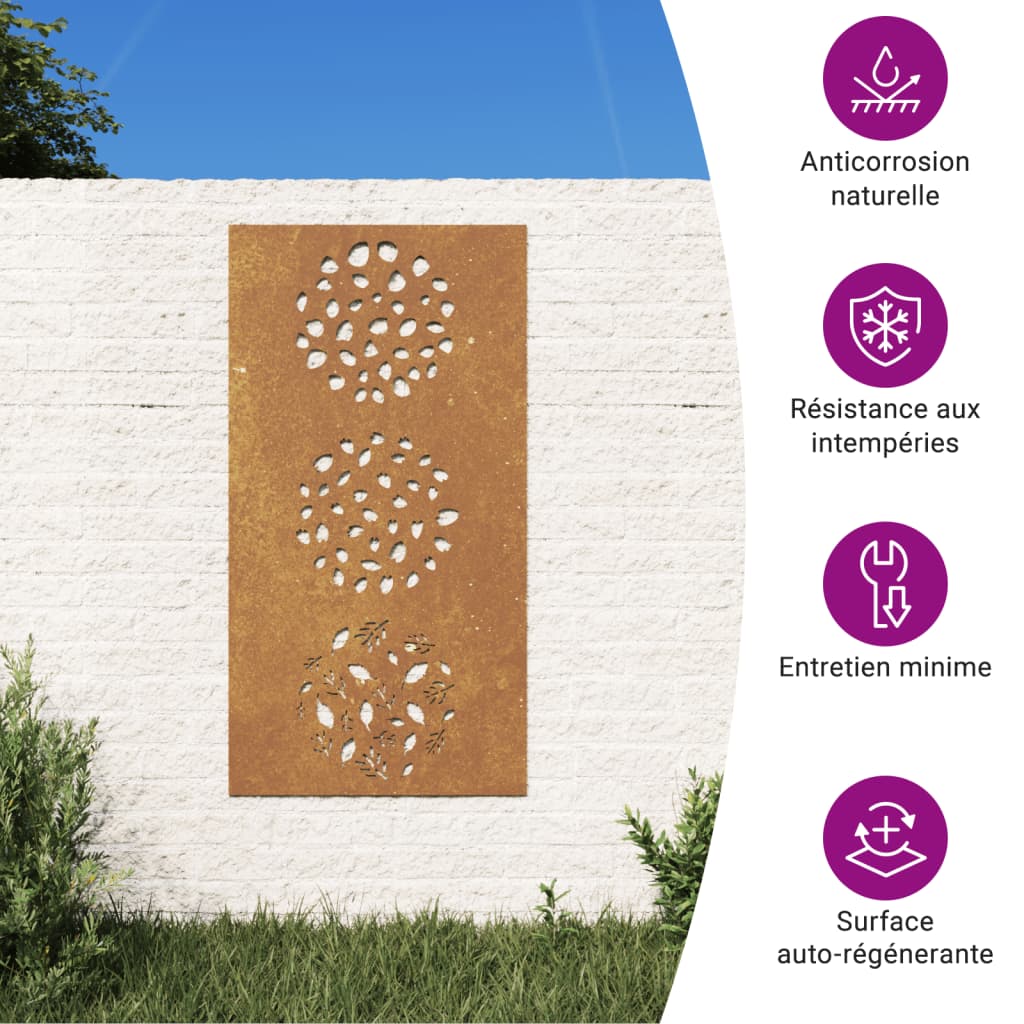 Wanddecoratie tuin bladontwerp 105x55 cm cortenstaal is nu te koop bij PeponiXL, paradijselijk wonen!