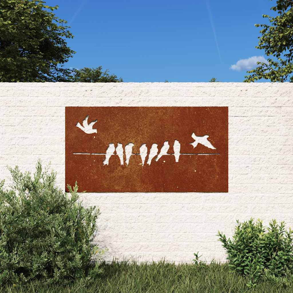 Wanddecoratie tuin vogelontwerp 105x55 cm cortenstaal is nu te koop bij PeponiXL, paradijselijk wonen!
