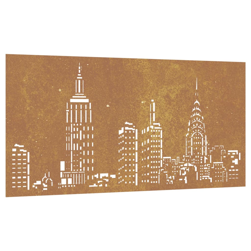 Wanddecoratie tuin skyline-ontwerp 105x55 cm cortenstaal is nu te koop bij PeponiXL, paradijselijk wonen!
