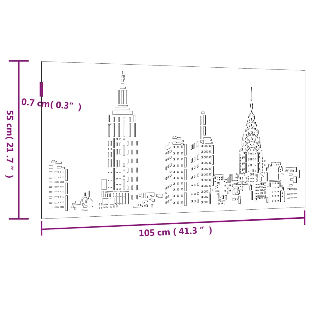 Wanddecoratie tuin skyline-ontwerp 105x55 cm cortenstaal is nu te koop bij PeponiXL, paradijselijk wonen!