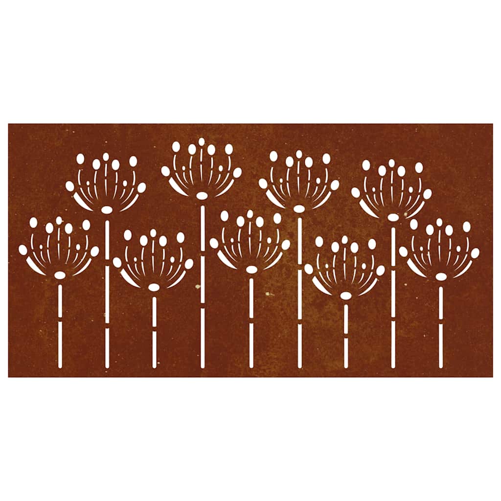 Wanddecoratie tuin bloemenontwerp 105x55 cm cortenstaal is nu te koop bij PeponiXL, paradijselijk wonen!