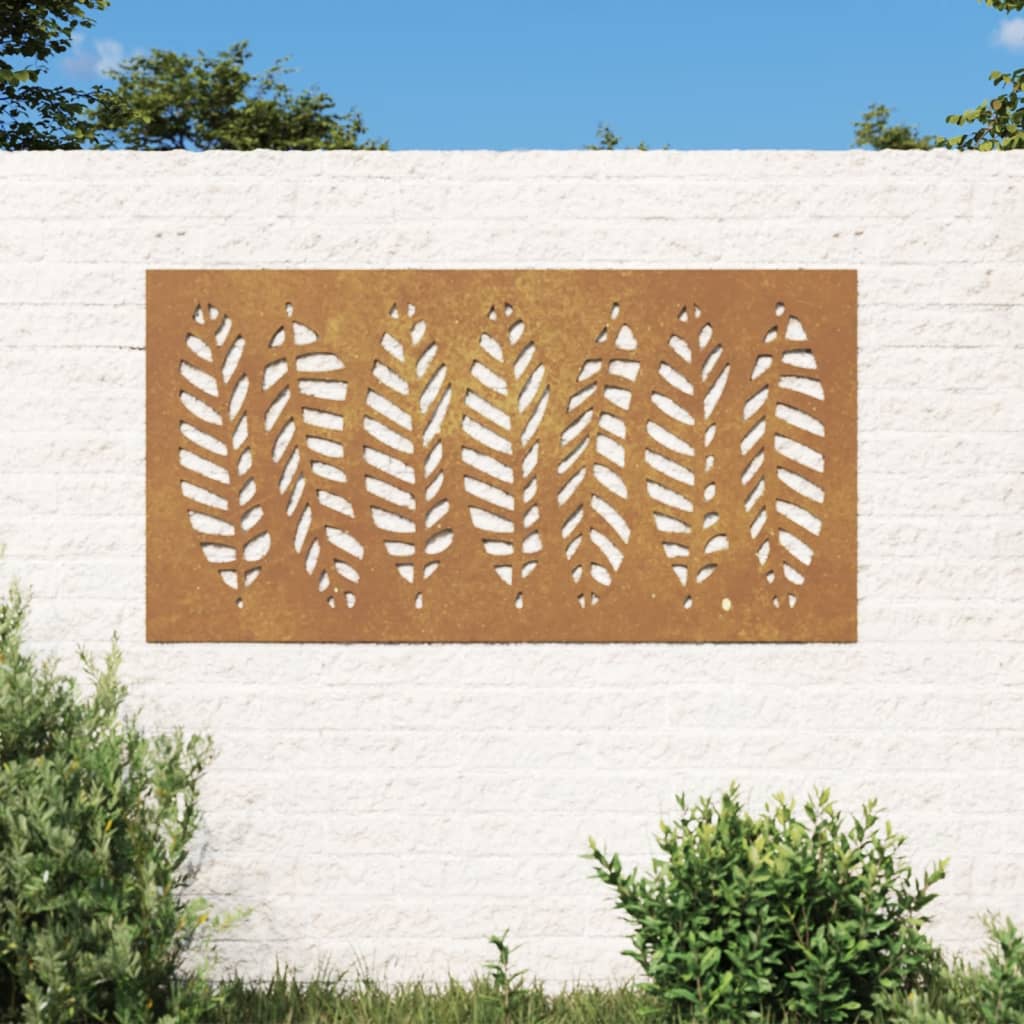 Wanddecoratie tuin bladontwerp 105x55 cm cortenstaal is nu te koop bij PeponiXL, paradijselijk wonen!