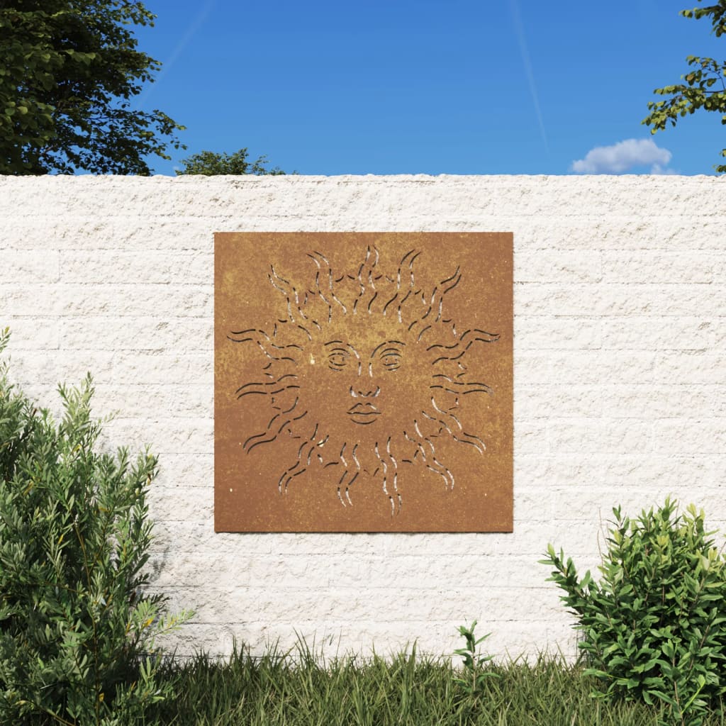 Wanddecoratie tuin zonontwerp 55x55 cm cortenstaal is nu te koop bij PeponiXL, paradijselijk wonen!