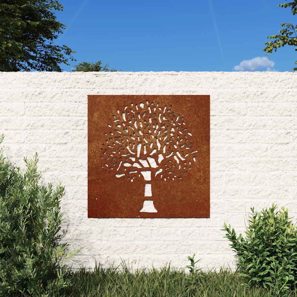 Wanddecoratie tuin boomontwerp 55x55 cm cortenstaal is nu te koop bij PeponiXL, paradijselijk wonen!