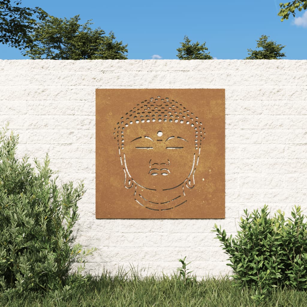Wanddecoratie tuin boeddhahoofd-ontwerp 55x55 cm cortenstaal is nu te koop bij PeponiXL, paradijselijk wonen!