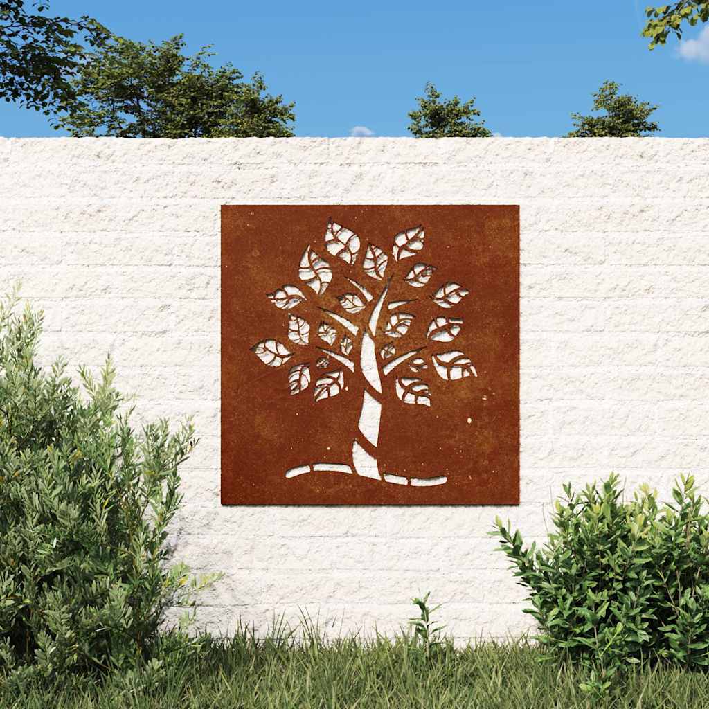 Wanddecoratie tuin boomontwerp 55x55 cm cortenstaal is nu te koop bij PeponiXL, paradijselijk wonen!