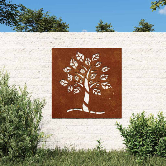 Wanddecoratie tuin boomontwerp 55x55 cm cortenstaal is nu te koop bij PeponiXL, paradijselijk wonen!