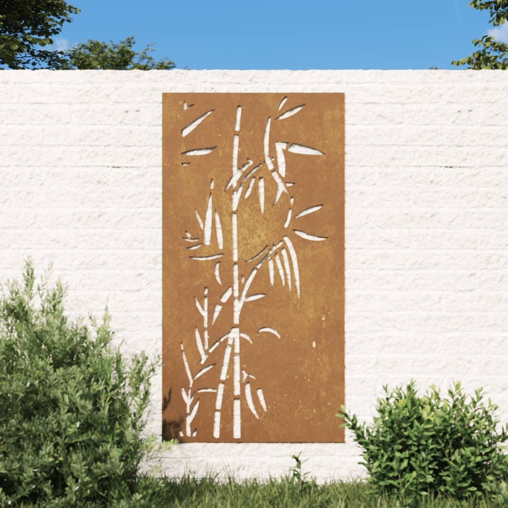 Wanddecoratie tuin bamboe-ontwerp 105x55 cm cortenstaal is nu te koop bij PeponiXL, paradijselijk wonen!