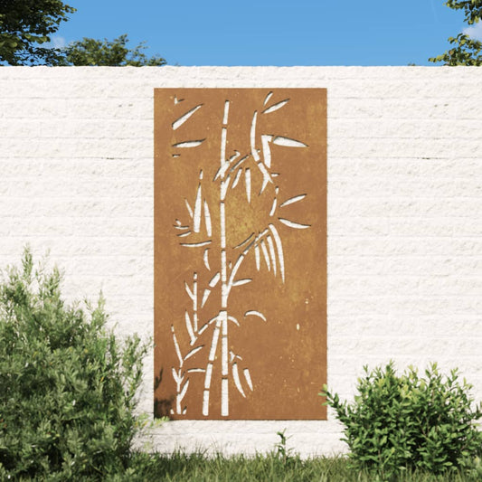 Wanddecoratie tuin bamboe-ontwerp 105x55 cm cortenstaal is nu te koop bij PeponiXL, paradijselijk wonen!