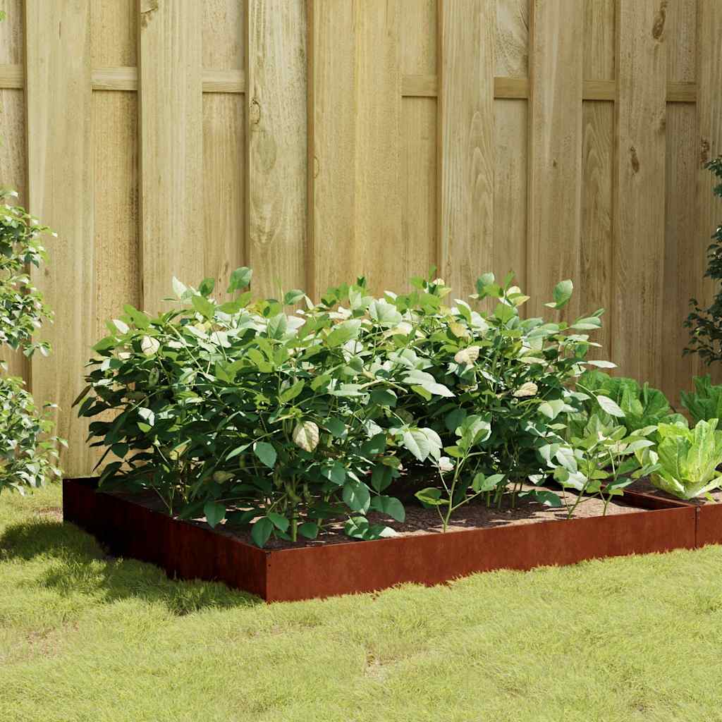Plantenbak verhoogd 100x100x26 cm cortenstaal is nu te koop bij PeponiXL, paradijselijk wonen!
