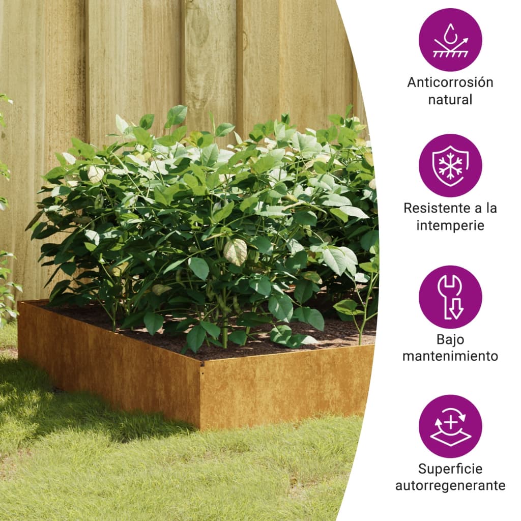 Plantenbak verhoogd 100x100x33,5 cm cortenstaal is nu te koop bij PeponiXL, paradijselijk wonen!