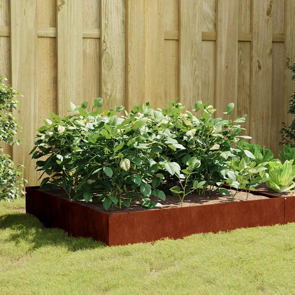 Plantenbak verhoogd 100x100x33,5 cm cortenstaal is nu te koop bij PeponiXL, paradijselijk wonen!