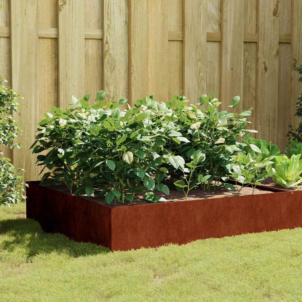 Plantenbak verhoogd 100x100x41 cm cortenstaal is nu te koop bij PeponiXL, paradijselijk wonen!