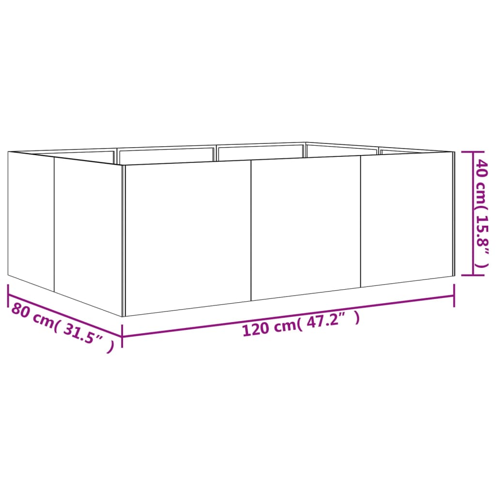 Plantenbak verhoogd 120x80x40 cm cortenstaal is nu te koop bij PeponiXL, paradijselijk wonen!