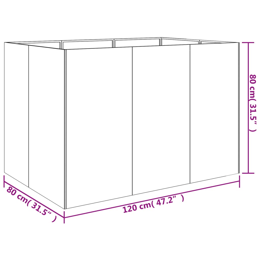 Plantenbak verhoogd 120x80x80 cm cortenstaal is nu te koop bij PeponiXL, paradijselijk wonen!