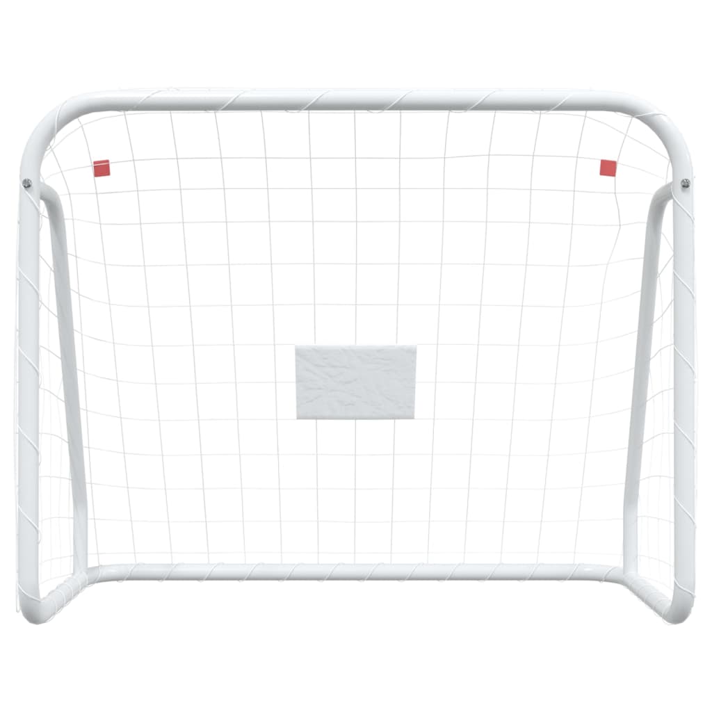 Voetbaldoel met net 125x96x60 cm staal en polyester wit is nu te koop bij PeponiXL, paradijselijk wonen!