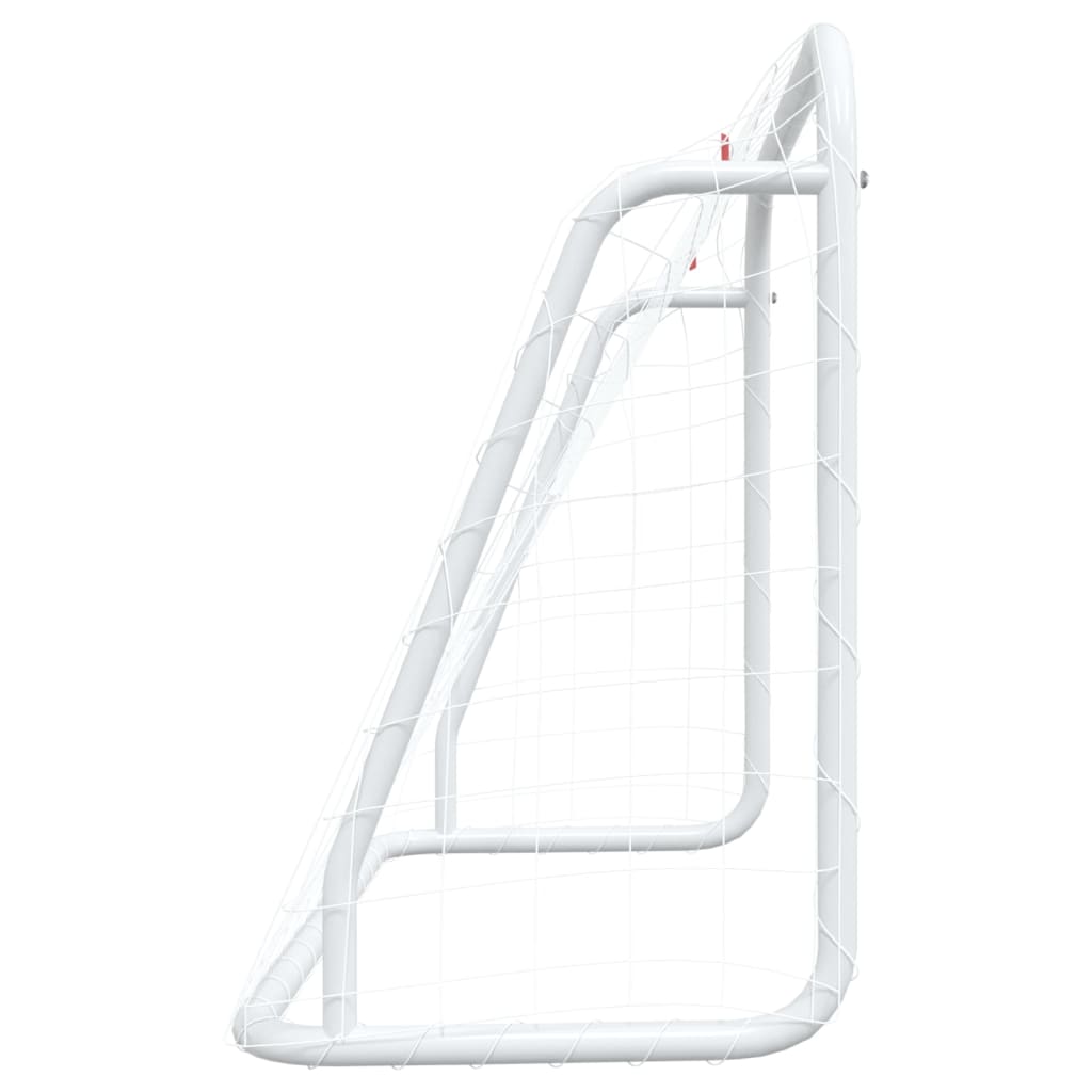 Voetbaldoel met net 125x96x60 cm staal en polyester wit is nu te koop bij PeponiXL, paradijselijk wonen!