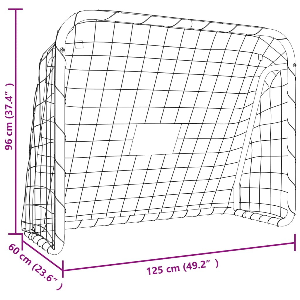Voetbaldoel met net 125x96x60 cm staal en polyester wit is nu te koop bij PeponiXL, paradijselijk wonen!
