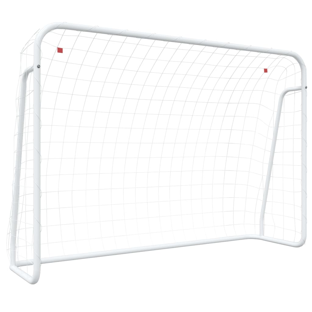 Voetbaldoel met net 214x75x152 cm staal en polyester wit is nu te koop bij PeponiXL, paradijselijk wonen!