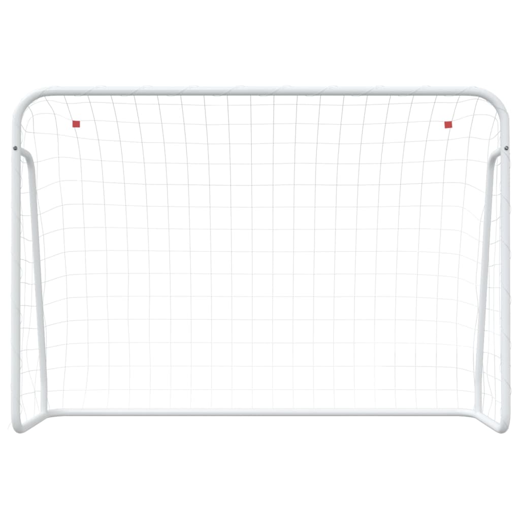 Voetbaldoel met net 214x75x152 cm staal en polyester wit is nu te koop bij PeponiXL, paradijselijk wonen!