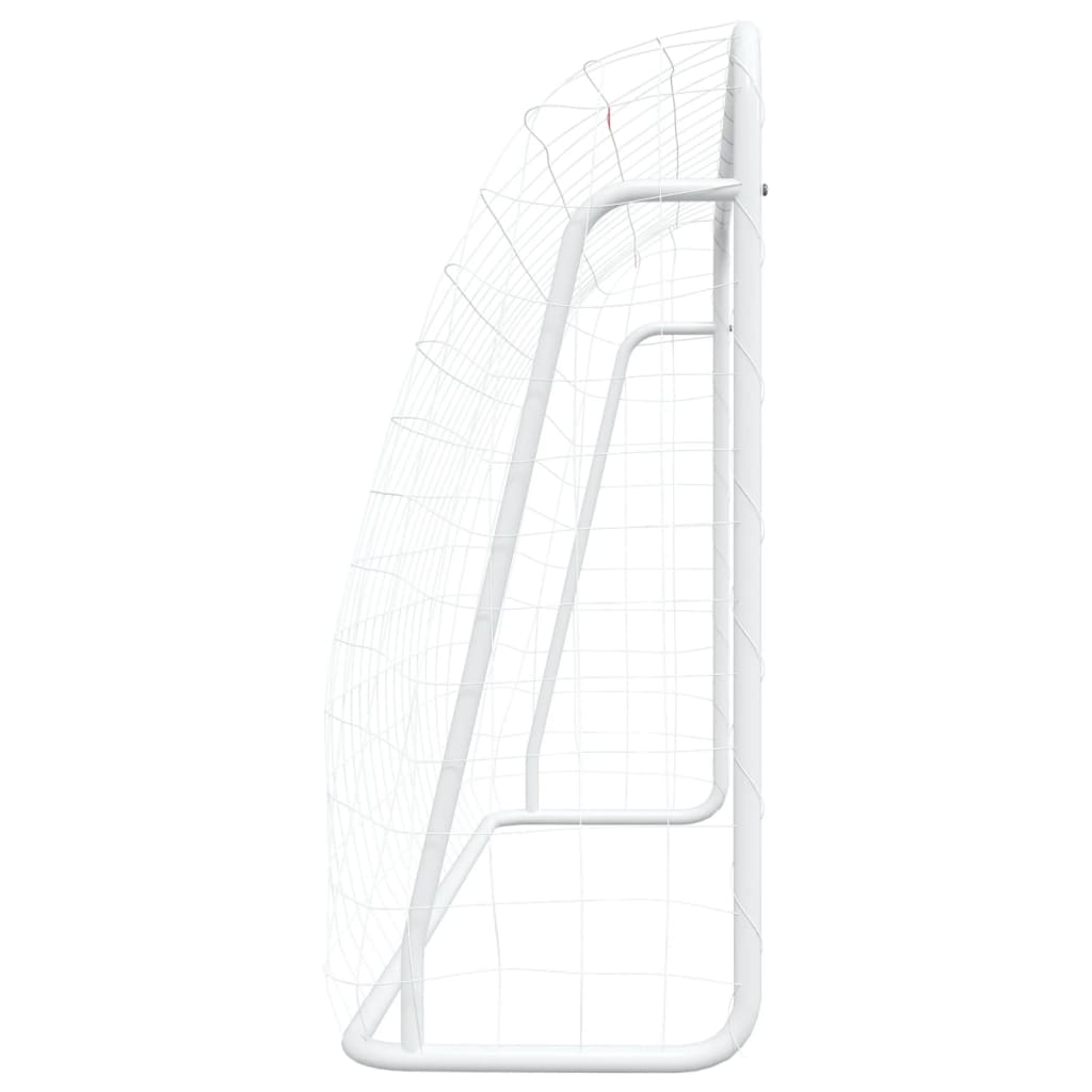 Voetbaldoel met net 214x75x152 cm staal en polyester wit is nu te koop bij PeponiXL, paradijselijk wonen!