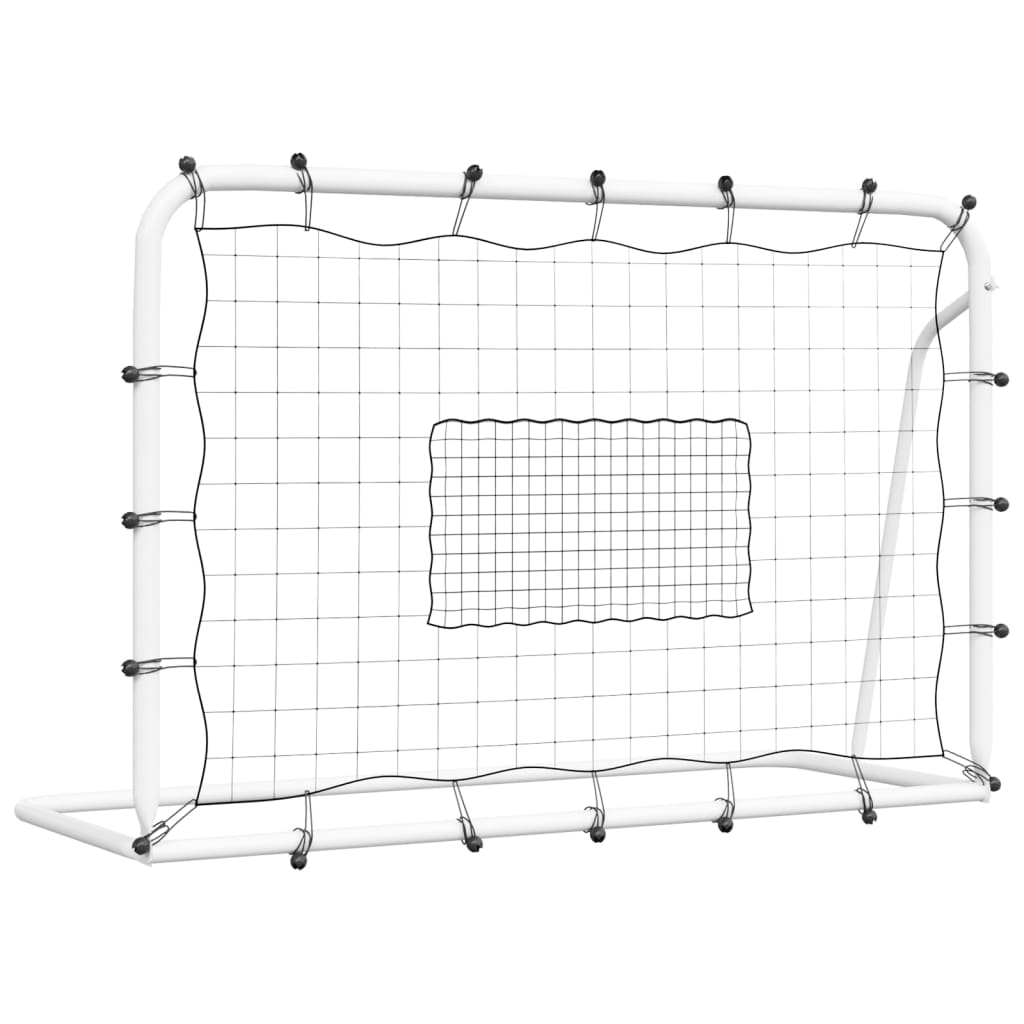 Voetbalrebounder 184x61x123 cm staal en PE wit en zwart is nu te koop bij PeponiXL, paradijselijk wonen!