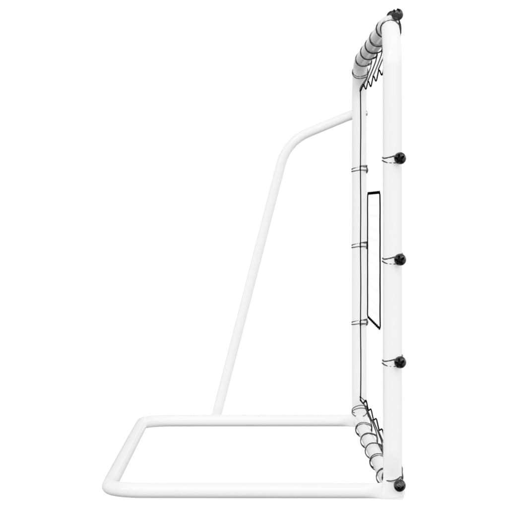 Voetbalrebounder 184x61x123 cm staal en PE wit en zwart is nu te koop bij PeponiXL, paradijselijk wonen!