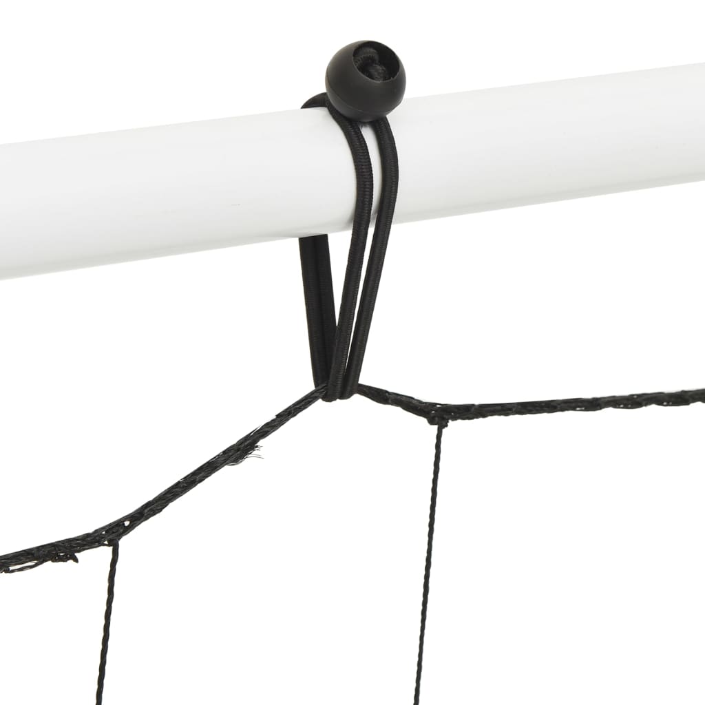 Voetbalrebounder 184x61x123 cm staal en PE wit en zwart is nu te koop bij PeponiXL, paradijselijk wonen!