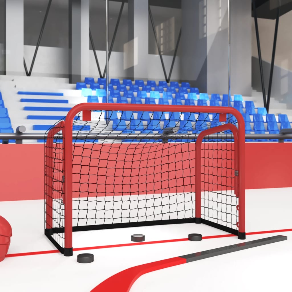 Hockeydoel met net 68x32x47 cm staal en polyester rood en zwart is nu te koop bij PeponiXL, paradijselijk wonen!